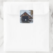 Woodstock Vermont Snowy Holiday Vierkante Sticker (Tas)