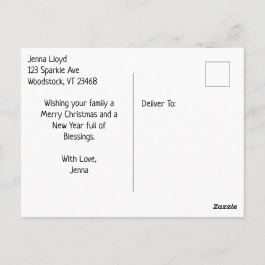 Woodstock, Vermont tijdens de kerstdagen Briefkaart (Achterkant)