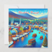 Woodstock, Vermont tijdens de kerstdagen Kaart (Voorkant)