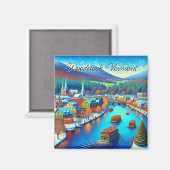 Woodstock, Vermont tijdens de kerstdagen Magneet (Voorkant / Achterkant)