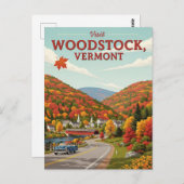 Woodstock Vermont Travel Briefkaart (Voorkant / Achterkant)