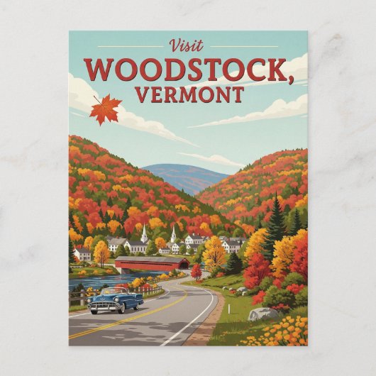 Woodstock Vermont Travel Briefkaart (Voorkant)