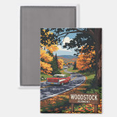 Woodstock Vermont Travel Magneet (Voorkant / Achterkant)