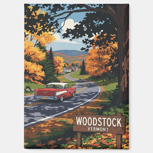Woodstock Vermont Travel Magneet (Voorkant)