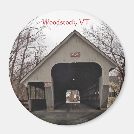 Woodstock, VT, overdekte brugmagneet Magneet (Voorkant)