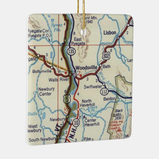 Woodsville NH Map Keramisch Ornament (Rechts)