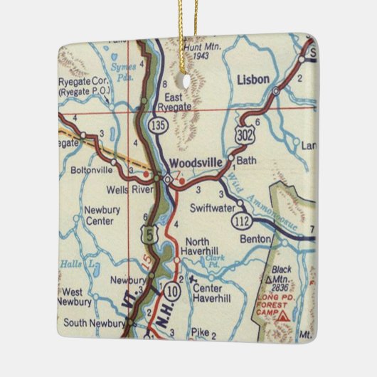 Woodsville NH  Map Keramisch Ornament (Links)