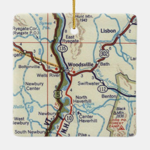 Woodsville NH  Map Keramisch Ornament