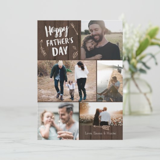Woodsy 5 Photo Vaderdag Card Kaart (Staand voorkant)