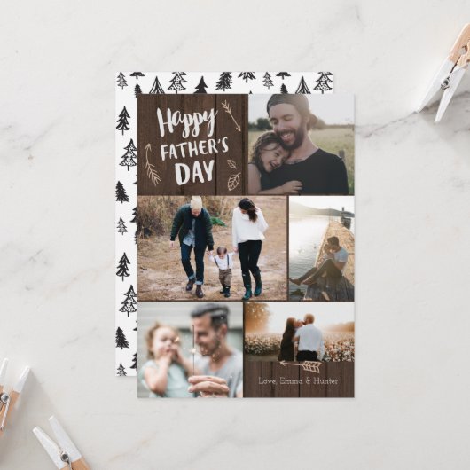 Woodsy 5 Photo Vaderdag Card Kaart (Voorkant / Achterkant in situ)