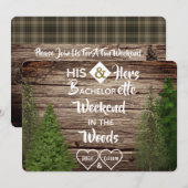 Woodsy Bachelor/Bachelorette Combined Party Invite Kaart (Voorkant / Achterkant)
