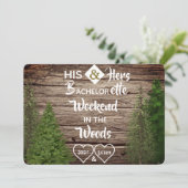 Woodsy Bachelor/Bachelorette Combined Party Invite Kaart (Staand voorkant)