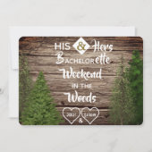 Woodsy Bachelor/Bachelorette Combined Party Invite Kaart (Voorkant)