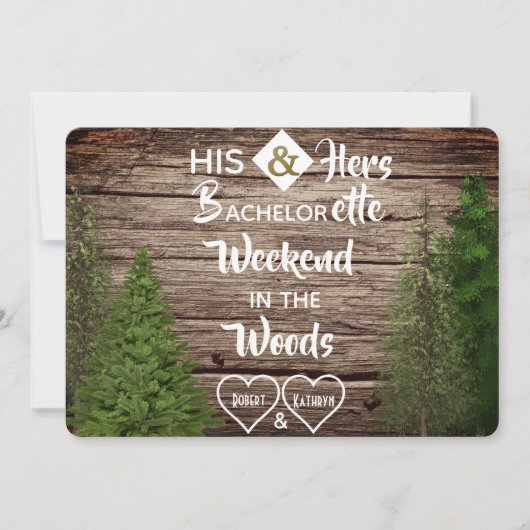Woodsy Bachelor/Bachelorette Combined Party Invite Kaart