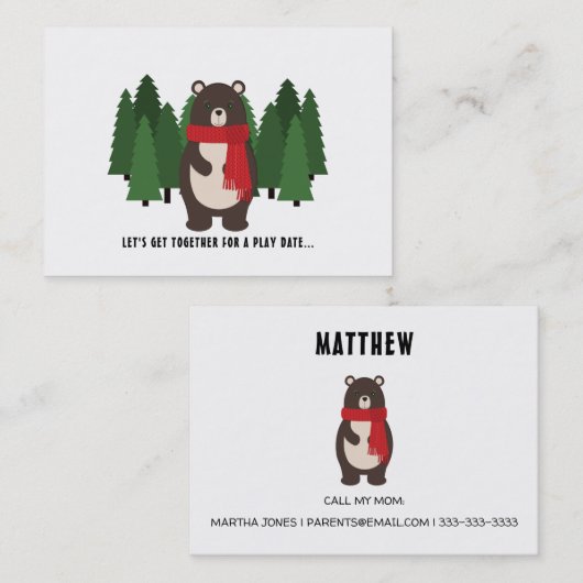 Woodsy Beer Speel Datum kaarten Contactkaartje (Voorkant / Achterkant)