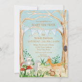 Woodsy Boho Animal Deer Fox Rabbit Owl Baby shower Kaart (Voorkant)