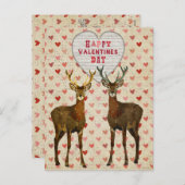 Woodsy Briefkaart van de Valentijnsdag van Elanden (Voorkant / Achterkant)