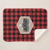 Woodsy Buffalo Pset Fleece Blanket Sherpa Deken (Voorkant (horizontaal))