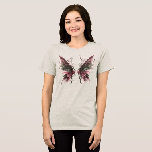 Woodsy Butterfly 2 Tri-Blend Shirt (Voorkant volledig)