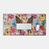 Woodsy Butterfly op Bloemen Desk Mat (Keyboard & Muis)