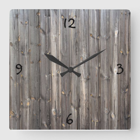 Woodsy Clock. Vierkante Klok (Voorkant)