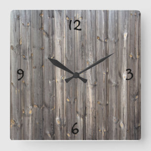 Woodsy Clock. Vierkante Klok