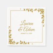 Woodsy Cocktail servetten | Blad Lijst (Goud) LT (Voorkant)