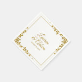 Woodsy Cocktail servetten | Blad Lijst (Goud) LT (Hoek)