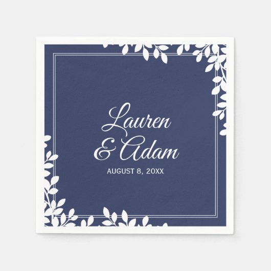 Woodsy Cocktail servetten | Leaf Lijst (Midnight) (Voorkant)