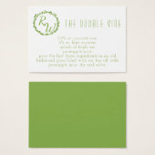 Woodsy Elegance | Trouwdag Handtekening Cocktail Visitekaartje (Voorkant /achterkant)