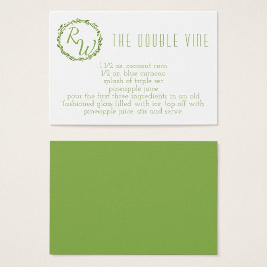 Woodsy Elegance | Trouwdag Handtekening Cocktail Visitekaartje (Voorkant /achterkant)
