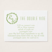 Woodsy Elegance | Trouwdag Handtekening Cocktail Visitekaartje (Voorkant)