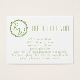 Woodsy Elegance | Trouwdag Handtekening Cocktail Visitekaartje