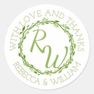 Woodsy Elegance   Wedding Vine Bedankt voor je gun Ronde Sticker