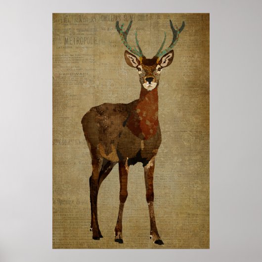 Woodsy Elk Art Poster (Voorkant)