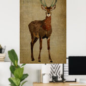 Woodsy Elk Art Poster (Thuiskantoor)