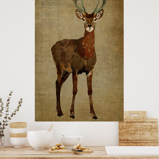 Woodsy Elk Art Poster (Keuken)