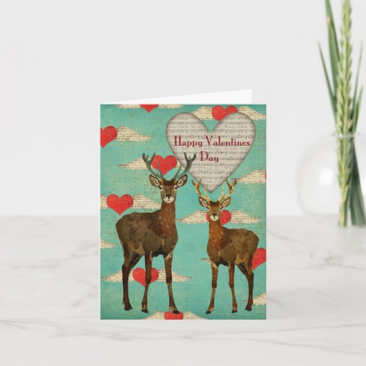 Woodsy Elk Valentijn Card Feestdagen Kaart (Voorkant)