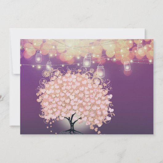 Woodsy Fairytale Millennial Pink Paars Wedding Kaart (Achterkant)