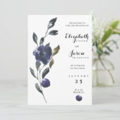 Woodsy Iris Blue Paars Floral Kaart (Staand voorkant)