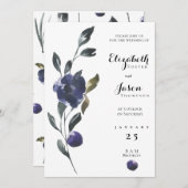 Woodsy Iris Blue Paars Floral Kaart (Voorkant / Achterkant)