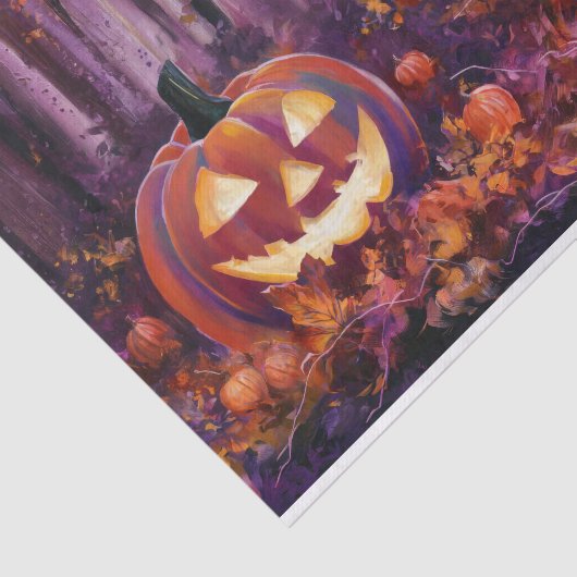 Woodsy Jack-Polantern, herfstbladeren en bos Tissuepapier (Detail)