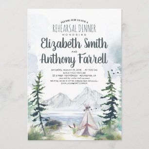 Woodsy Mountains Avontuur Boho repetitie diner Kaart