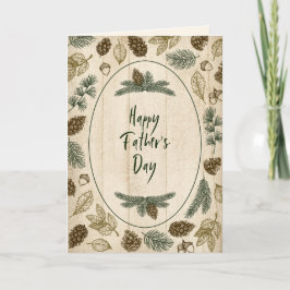 Woodsy natuur evergreen bladeren Happy Vaderdag Kaart