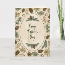 Woodsy natuur evergreen bladeren Happy Vaderdag