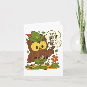 Woodsy Owl Geef een Hoot Over De Bos Arbor Dag Kaart