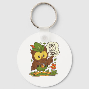 Woodsy Owl Geef een Hoot Over De Bos Arbor Dag Sleutelhanger