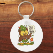 Woodsy Owl Geef een Hoot Over De Bos Arbor Dag Sleutelhanger (Voorkant)
