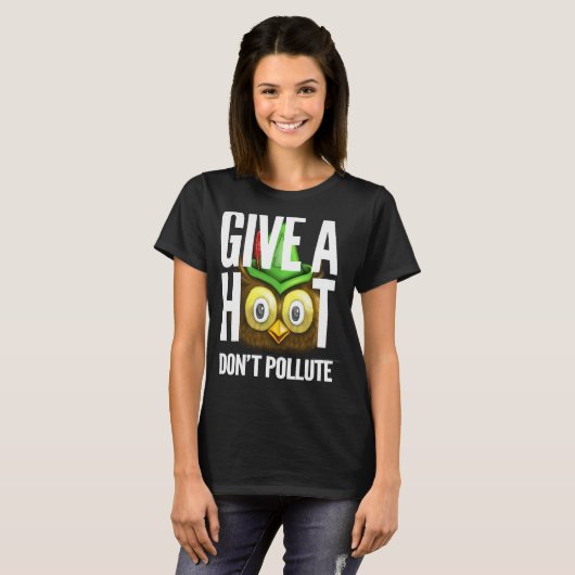 Woodsy Owl geeft een Woot geen Verstorte Vi T-shirt (Voorkant volledig)