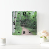Woodsy Path Wall Clock Vierkante Klok (Huis)